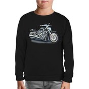 Resim Motosiklet Siyah Çocuk Sweatshirt Siyah 
