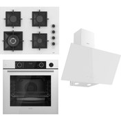 Resim Ferre Flameart Sc Serisi Beyaz Set (SC406-WFA + XE64CB +D078 ) - 65 Cm'lik Kare Döküm Izgara-Wok 