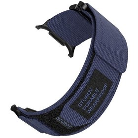 Resim Samsung Uyumlu Galaxy Watch Ultra 47mm İçin Bilek Kayışı Sihirli Bant Naylon Saat Bandı - Gece Mavisi 