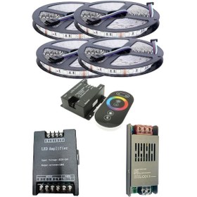 Resim 20 Metre 12v 60 Ledli Rgb İç Mekan Şerit Led 20a Slim Trafo 36a Dokunmatik Rf Led Kontrol 36a Rgb Am 