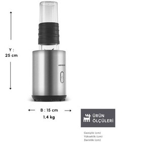 Resim Karaca Smooth and Move Inox 350W Personal Kişisel Smoothie Blender 