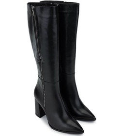 Resim Tamer Tanca Kadın Hakiki Deri Siyah Deri Klasik Çizme 33 N19 Bn Czm Sk23/24 Sıyah Dr Siyah 