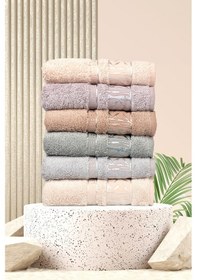 Resim Bambu El Ve Yüz Havlusu Seti Çoklu Renk 6'lı Havlu Seti - Çantalı - 50x90 6 Renk 