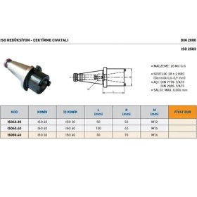 Resim Fett ISO50.40 Iso Çektirme Civatalı Redüksiyon 