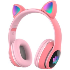Resim Lapas P40 Kedi Kulaklı Tasarımlı RGB Işıklı Bluetooth Kulaklık - Siyah 