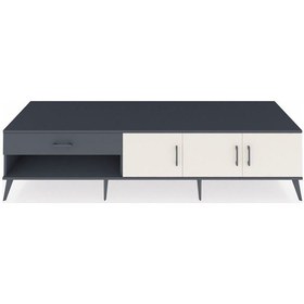 Resim Kronos Tv Ünitesi 2 Raflı Tek Çekmeceli 3 Kapaklı 220x59x51 Antrasit-aytaşı/antrasit Aytası/antrasıt - Antrasıt 