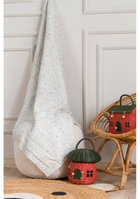 Resim Toffy Gri Kırçıllı Örgü Bebek Battaniyesi 100x100 Gri 
