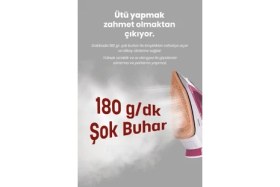 Resim GoldMaster Masterjet 2600 Watt Seramik Ağır Taban Teknolojisi Ile Kolay Kırışık Gideren 180 gr Şok Buharlı Ütü 