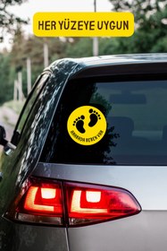Resim alışveriş kurdu Arabada Bebek Var Araba-Motosiklet Cam Etiket Sticker - Unisex 
