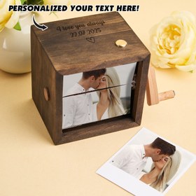 Resim Personalized 16 Photo Flipbook with Music - Album Frame with Special Notes - Beech / 8 