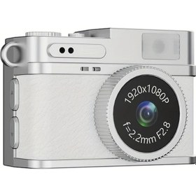 Resim Techbloom Beyaz Mini Retro Taşınabilir Fotoğraf Makinesi 8gb Hafıza Kartlı Değiştirilebilir Filtreli Video Çekim Özellikli 096 İnç Ips Ekranlı Led Dolgu Işıklı 