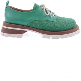 Resim Dgn Kadın Bağcıklı Oxford Ayakkabı Yeşil Açma 511421085 