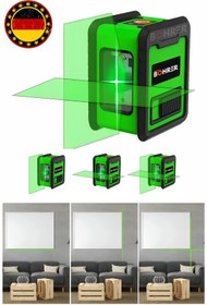 Resim BÖHRER Mini Kırmızı 2 Köşe Pilli Dikey Ve Yatay Yeşil Işık Lazer Çizgi Hizalama Makinesi 