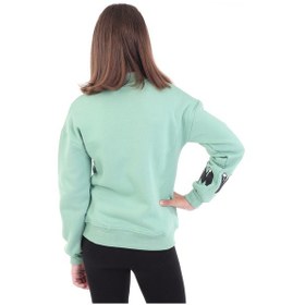Resim Toontoy Kız Çocuk Baskılı Nakışlı Sweatshirt Yeşil 