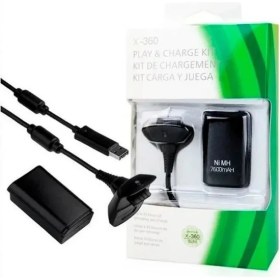 Resim DNR Bilişim Xbox 360 Joystick Şarj Kiti USB + Batarya Kablosu Birlikte 