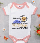 Resim BK Kids Kişiye Özel Pembe Bebek Body Zıbın - Model 94 