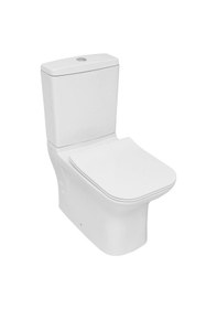 Resim Serel Nita Köşeli Duvara Sıfır Klozet + Rezervuar + İç Takım + Zenith Slim Yavaş Kapanan Kapak 4'lü Set Beyaz 