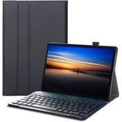 Resim TecnoLab Lenovo Tab M10 10,1 Inç Tb-x605f Tb-x505f Uyumlu Bluetooth Klavyeli Kablosuz Standlı Kılıf 