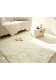 Resim Raschel Carpet Krem Lüks Raschel Kaymaz Taban Peluş Halı Yolluk Krem 