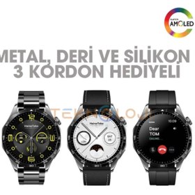 Resim TEKNOBO rw 44 akıllı saat amoled ekran 3 kordon cift cekırdek ıslemcı seri 