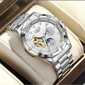 Resim POEDAGAR LIGE Erkek Çelik Kol Saati - Ay Fazı ve Tarih Göstergeli, Otomatik Mekanizma 