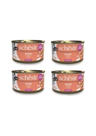 Resim Schesir Somonlu Tam Ve Dengeli Broth Pişirme Suyunda Kedi Konservesi 85 Gr. X 4 Adet 