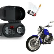 Resim Fashing Gerilim Ekran Tablosu Modifikasyon Aksesuarları ile Sigara Çakmak 10-24V Su Geçirmez Motosiklet Cep Telefonu Şarj Cihazı Çift USB (Yurt Dışından) 
