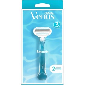 Resim Gillette Venus Smooth Kadın Tıraş Makinesi 2 Adet Paslanmaz Çelik Bıçaklarla Profesyonel Tıraş Deneyimi 