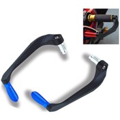 Resim Sones 2 Adet Motosiklet Modifikasyon Aksesuarları Çizgili Boynuz Şekli Dişli Fren Debriyaj El Freni Mavi 