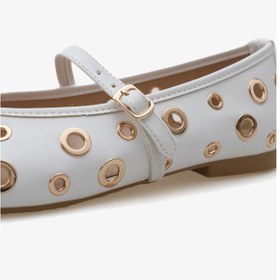 Resim Kindep Nina Tek Bant Troklu Günlük Kadın Babet Beyaz Beyaz 