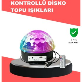 Resim Marsilyan Çok Renkli LED Masaüstü Disko Topu Parti Aydınlatma Cihazı 