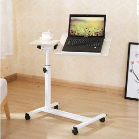Resim Portatif Eğim ve Yerden Yükseklik Ayarlı Koltuk Kenarı Bilgisayar Laptop Çalışma Sehpası 