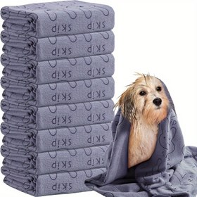 Resim 2 Adet Hızlı Kuruyan Mikrofiber Köpek Havluları - Emici & Dayanıklı Evcil Hayvan Banyo Havluları, Küçükten Büyük Irklara Uygun 