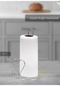 Resim Jet's Home Kağıt Havluluk Paslanmaz Peçetelik Çelik Banyo Havluluk Düzenleyici Kalpli Gri Gri 