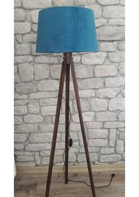 Resim Düz 3 Ayaklı Ahşap Lambader, Abajur,Köşe Lambası,Avize 