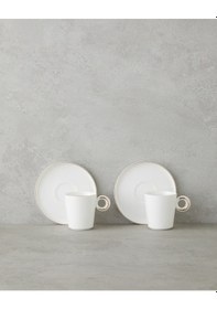 Resim English Home Eclipsed Porselen 4 Parça 2 Kişilik Kahve Fincan Takımı 85 Ml Beyaz-gold Beyaz-gold 