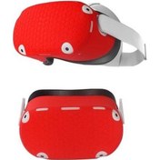 Resim Pazly Oculus Quest 2 Vr Kulaklık Silikon Korumalı Anti-damla Depreme Dayanıklı Kapak - Kırmızı Kırmızı 