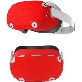 Resim Pazly Oculus Quest 2 Vr Kulaklık Silikon Korumalı Anti-damla Depreme Dayanıklı Kapak - Kırmızı Kırmızı 