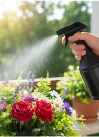Resim shopshop 2 Adet Polietilen Kimyasala Dayanıklı Siyah Boş Fısfıs Sprey Şişe Çiçek Sulama Püskürtücü 1000 ml 
