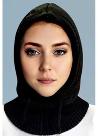 Resim Uniquetrenders Kadın Triko Tesettür Bere Tesettür Başlık Siyah 