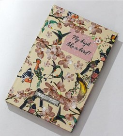 Resim Kişiye Özel Kuş Motifli Defter & 2'li Yılbaşı Tasarımlı Türk Kahve Fincanı Hediye Seti 