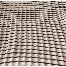 Resim Soft Waffle Koltuk Şalı - Ekru / Siyah - 120x170 Cm Çok Renkli 
