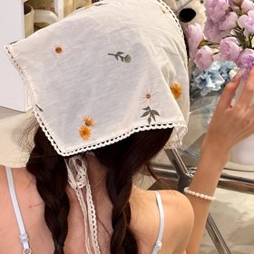 Resim Piknik için şık Papatya Saç Bandı, Bal rengi Kadınlar için Bandana, Bohem Şık Aksesuar 