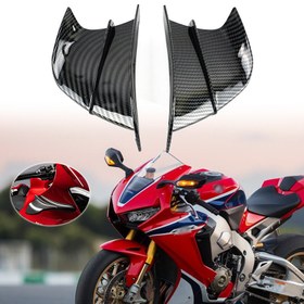 Resim 2 adet Aerodinamik Kanatlet Spoiler Kiti for HONDA CB650R CB1000 CB1000R CBR1100 CBR600RR CBR1000RR CBR 600RR için - Yüksek Performans, Dayanıklı Poliüretan, Kolay Kurulum, Şık Kırmızı ve Siyah Tasarım, Aerodinamik Aerodinamik Spoiler | Spor Aerodinamik Tasarım | Poliüretan Spoiler, Aerodinamik Spoilers 