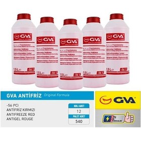 Resim Gva 9930132 - Antifriz 1.5 Lt -56 C Kırmızı Long Life Koli 12 Ad 