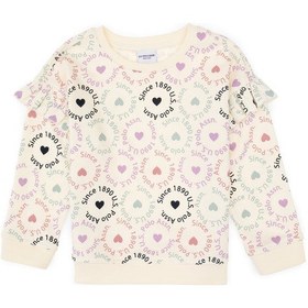 Resim U.S. Polo Assn. Kız Çocuk Krem Bisiklet Yaka Sweatshirt 50317887-VR256 