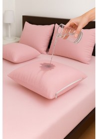 Resim Formeya 2'li Pembe Fermuarlı Sıvı Geçirmez Yastık Koruyucu Alez 