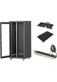 Resim Setrack 19'' 20U 600X600 Rack Kabinet+2lifan+Sabit Raf+Grup Priz 