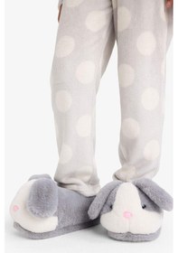 Resim Defacto Kız Çocuk Tavşan Temalı Düz Taban Panduf C8424a825wngr41 Gri 