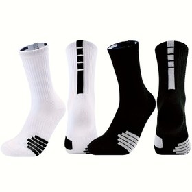 Resim 1/5/10 Çift Erkek Spor Çorap Kalın Havlu Taban Uzun Çorap Basketbol Futbol Koşu Kaykay Çorapları 